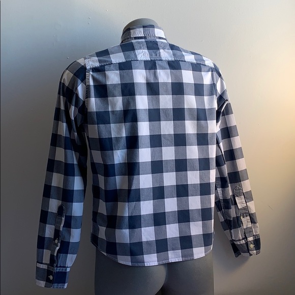 Blue Plaid Hollister Button Down Shirt Size L - Picture 4 of 6